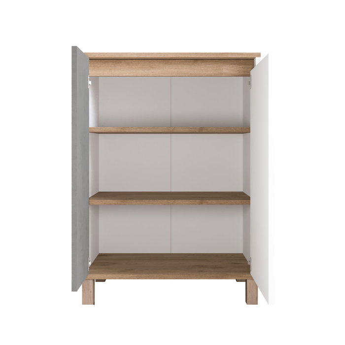 Hanah Home Armario Multiusos Nord - ND16-SW Blanco, Roble y Gris